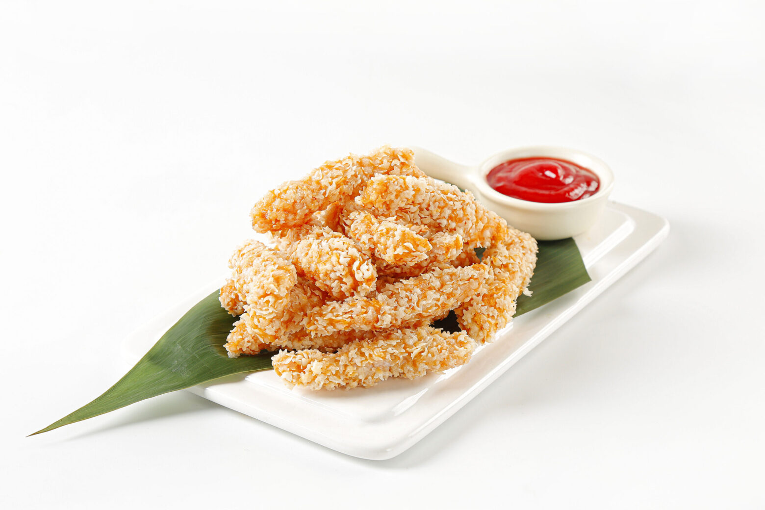 Snowflake breadcrumbs coating frozen chicken nuggets
