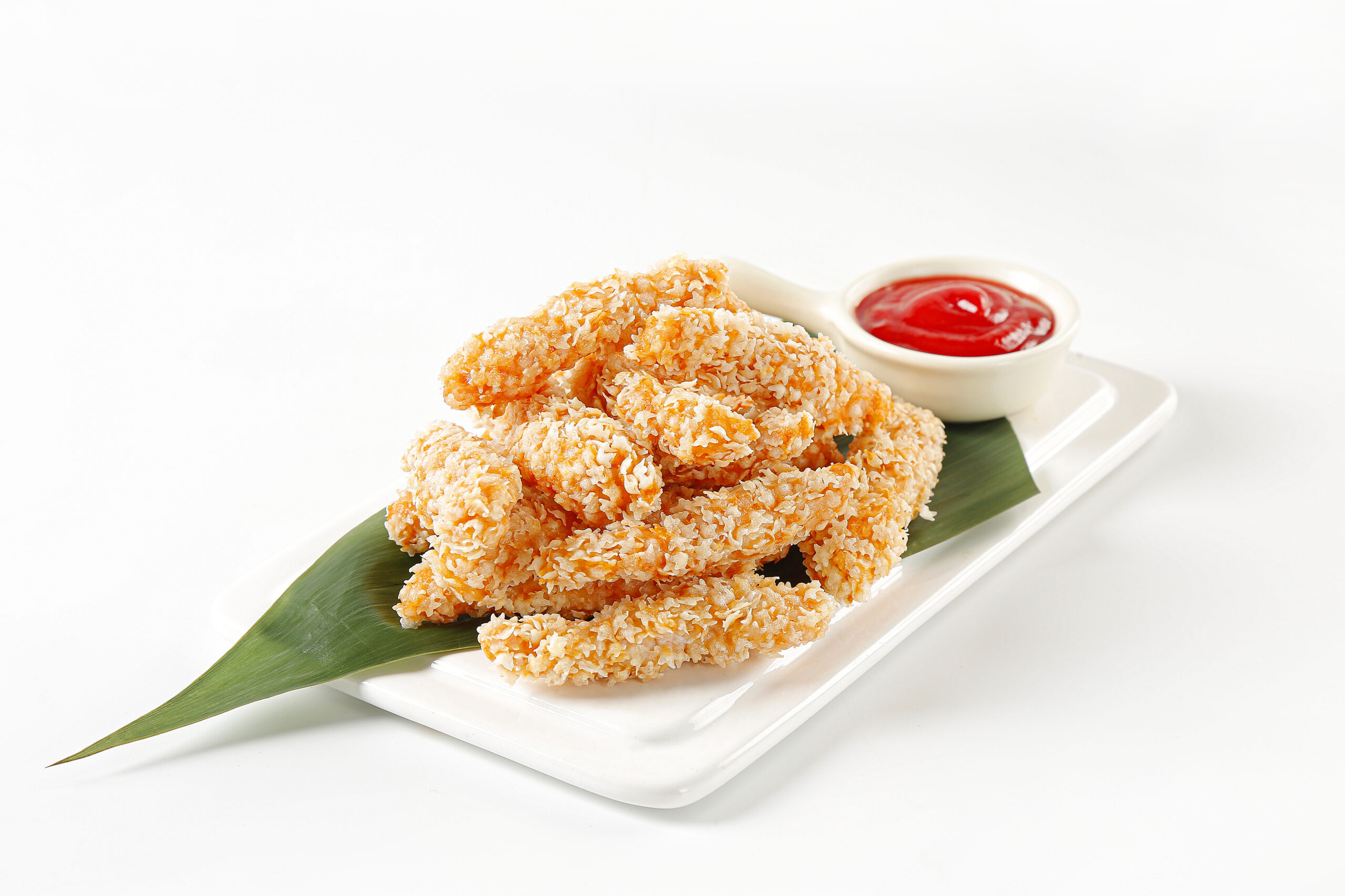 Snowflake breadcrumbs coating frozen chicken nuggets