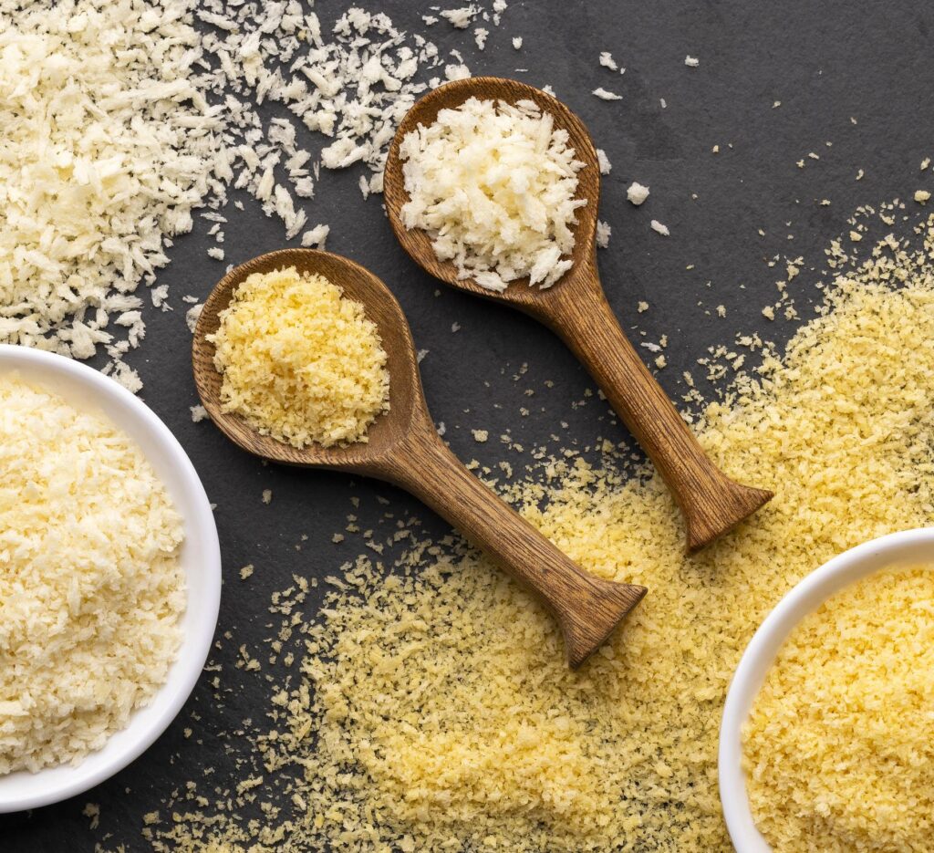 Different breadcrumb sizes for industrial breading systems